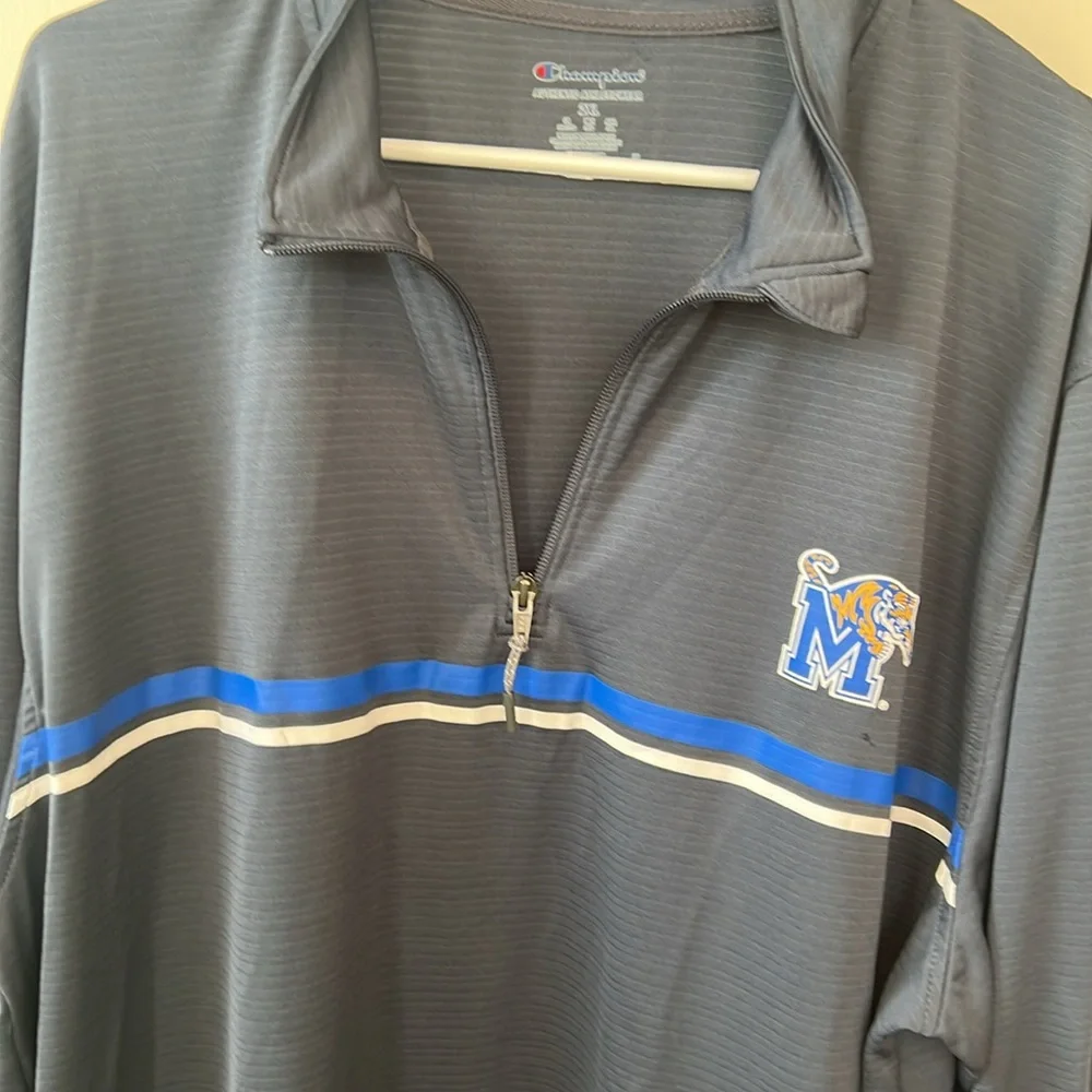 Champion University of mephis Tigers Men's Quarter Zip-Up Light Pull Over